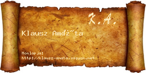 Klausz Amáta névjegykártya
